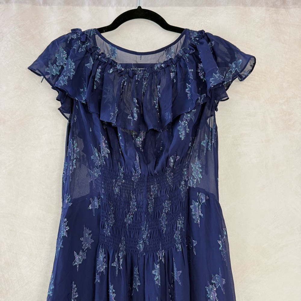 Rebecca Taylor Metallic Star Clip Dress - Picture 10 of 14